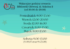 Wakacyjne godziny otwarcia Biblioteki