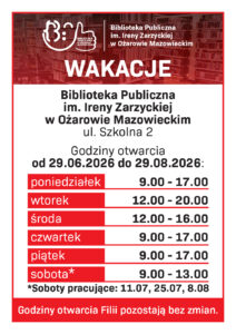godziny otwarcia w wakacje 2026